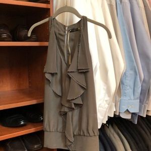 Dark olive  silk top